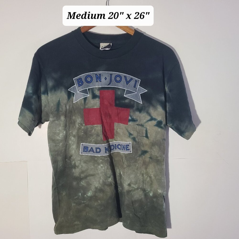 Vtg 2000 Liquid Blue Bon Jovi "Bad Medicine" Medium T-Shirt Single Stitch USA